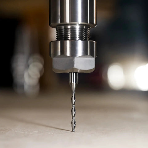 Extra Long CNC Spiral Router Bit Up Cut 1/8 Inch Cutting Diameter 1/4 Inch Shank 3 Inch Total Length HRC55 Solid Carbide End Mill