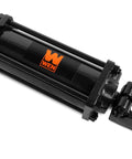 2500 PSI Tie Rod Hydraulic Cylinder With 3 Inch Bore And 12 Inch Stroke, Beefy Double Acting Steel Welded Design, One Half Inch NPT Port