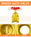 Three Quarters Inch Brass Gate Valve Heavy Duty One Piece With Female To Female Threads For Water And Gas Industrial Grade Inline Shutoff Valve With Smooth Operation And Tight Seal diagram