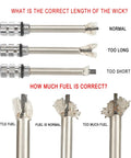 Wick and fuel levels illustration for 2 Pack Permanent Infinity Match Lighters With Multitool Keychains Reusable Waterproof Strike Anywhere Flint Fire Starters For Outdoor Survival EDC Gear For Men Fuel Not Included