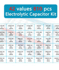 Table of 42 values in Dope 810-Piece Electrolytic Capacitor Kit With 42 Values 10V To 100V Ranges From 0.1uF To 2200uF DIY