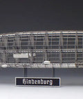 Hindenburg LZ129 1 to 1000 Scale Photo Etched Stainless Steel Model Kit with snap fit and light glue, side view.