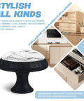 Totally Fresh White And Black Marble Crystal Cabinet Knobs Mushroom Drawer Pulls For Kitchen Bathroom Decor with smooth finish.