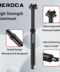 Dropper Seat Post For Mountain Bike With 125mm Travel, 30.9/31.6mm Aluminum Body, Includes Remote Lever And Cable Kit