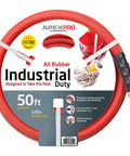 All Rubber Hot And Cold Water Hose, 5/8 Inch By 50 Feet, With Rigid Sleeve To Prevent Kinking, Leak Proof Couplings, packaging