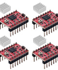Four Pack Stepper Motor Driver Modules With Heatsinks For 3D Printers Reprap Arduino CNC Engraving Machines Plug And Play Setup