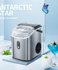 Chewable Nugget Ice Countertop Maker With One Click Operation Portable Stainless Steel Ice Machine Delivers 34 Lbs Per Day