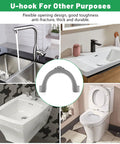 Universal U Shaped Drain Hose Hook For Washer, Dishwasher And Sink Hoses Easy Install U Bend Hose Holder For Secure No Fuss Mount Fits Most Brands Including Samsung And GE, gray plastic, for sink and toilet use