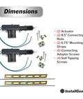 Universal Car Power Door Lock Actuator Two Pack Plug And Play Replacement Kit With Heavy Duty Mounting Straps for quick install parts.