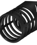 Close-up of black cylindrical mesh Heat Resistant Hot Air Tool Cover And Guard Cage, Easy Install Protective Cap For High Temp Nozzles.