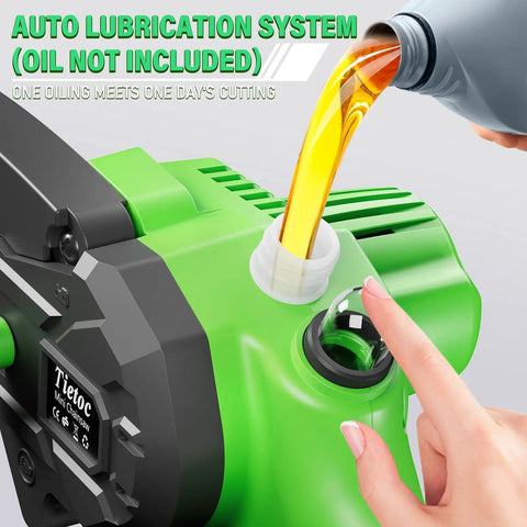Mini Electric Chainsaw 6 Inch Cordless Handheld Saw With 880 Watt Motor Auto Oiler For Easy Branch Trimming