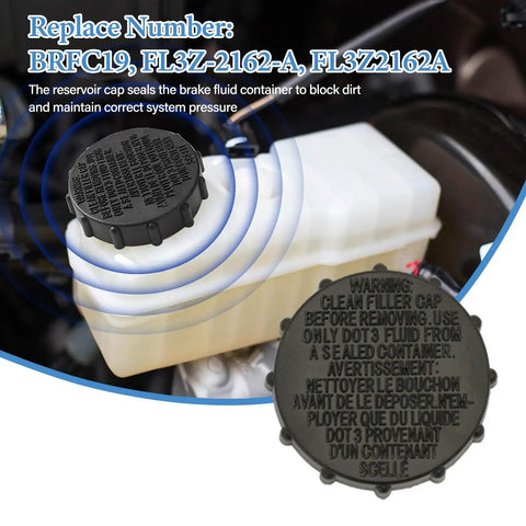Brake Fluid Reservoir Cap For Ford F-150 2015-2019, Expedition 2018-2021, Lincoln Navigator 2018-2021 showing seal design.