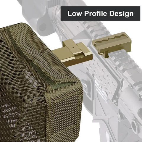Heat Resistant AR Brass Catcher Net With Quick Release Zipper And Dual Picatinny Mounts, Thickened Nylon Frame in Khaki