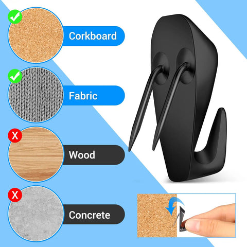 Stainless Steel Fabric Panel Cubicle Wall Hooks Heavy Duty 40 Lbs Capacity Set Of 10 Picture Hangers Clips in use