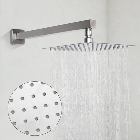 Concealed Dual Function Pressure Balanced Shower Valve With Rainfall Head Hand Shower And Hose In Brushed Nickel Finish All In One