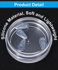 Close-up of transparent silicone eyeglass nose pads in a round container. Six Pairs Silicone Eyeglass Nose Pads Set With Screws And Micro Screwdriver.