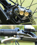 Kethvoz MTB hydraulic brake set with 4 pistons; front and rear calipers with 180mm rotors, black lever