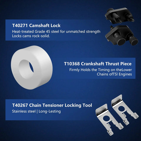 Timing Tool Set For Audi And VW EA888 Engines 1.8 2.0 TSI TFSI Gen 1 To Gen 3 with camshaft lock and chain tensioner