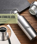 Survival Ready 3-In-1 42oz Water Bottle With 24oz Nesting Cup And Carry Bag 18-8 Stainless Steel Wide Mouth Outdoor Canteen