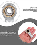 Beefed Up Heavy Duty Rod End Joint Bearing Set Four Pack With Easy Mounting For Power Tools And Automation Equipment, Female Thread Steel Spherical Bearings For Pneumatic Systems And Machinery, close-up in hand