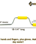 Winch Strap Winder Hand Roller For Fast Strap Winding On Flatbed Trailers 18 Inch Roll Up Bar with measurements view