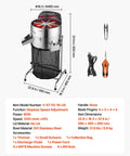 Electric Bud Leaf Trimmer With Tilted 18 Inch Frame Pro Grade Sharp Stainless Steel Blades Adjustable Speed, accessories shown