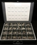 Button Head Cap Screw Set In 18 8 Stainless Steel With 1/4-20, 5/16-18, 3/8-16, And 1/2-13 Thread Sizes in storage tray