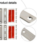 Ultra Thin Magnetic Cabinet Catch for Doors Drawers and Closets, steel plates, magnetic pads, screws, detailed view