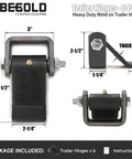 Weld On Trailer Hinges Heavy Duty Tailgate Strap Hinge With Grease Zerk Greaseable Strap Style Leaf Truck Hinge 6 Pack Bundle measurements