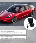 Slick Rear Left Charging Port Door Assembly For Tesla Model 3 And Model Y Years 2017 Through 2023 with waterproof feature.