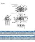 Technical diagram of Pneumatic Rotary Actuator Built To Last With Rugged High Strength Rotary Air Cylinder And 0 To 190 Degrees Angle Adjustability