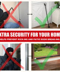 3 In 1 Door Security Bar And Barricade For Home Defense And Travel Heavy Duty Adjustable Iron Door Stopper Preventing Break-Ins