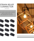100-Piece Plastic Cable Gland Kit For DIY Hanging Lights And Ceiling Installations next to illuminated geometric fixtures