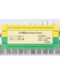 Friction Bar Watch Band Pin Set For Quick Strap Repairs, 304 Stainless Steel 1.2mm Pins, 8 To 27mm Range, 20 Sizes in box display