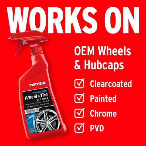 Foaming Wheel And Tire Cleaner For Cars Safe On Factory Coated Wheels Thick Foam Lifts Brake Dust And Grime Cleans Wheels And Tires At Once 24 Oz spray bottle