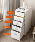 Mobile Metal Filing Cabinet on Wheels with Locking Casters Vertical Rolling Storage with Drawers in a workspace corner