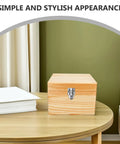 Wooden box with Twelve Pcs Retro Metal Box Latch Hasps With Screws For Jewelry Boxes, Toolboxes, Cabinets And Wood Cases on a table