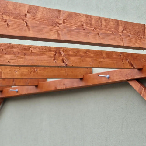 Wooden beams secured with hardware from 8 Piece M4 Threaded Rods Kit, 10 Inch, Stainless Steel 201, Full Threads, Right Hand