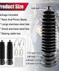 2 Pack Tie Rod Boot Kit For Rack And Pinion With Thickened Neoprene, Includes 4 Stainless Steel Clamps And 6 Cable Ties