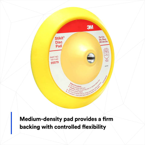 Stikit Disc Pad 8 Inch Durable Foam Backing For PSA Discs Pro Grade Tough Yet Flexible Support Threaded For Five Eighths Eleven