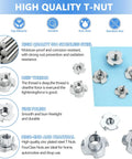 High quality 304 stainless steel Heavy Duty T Nuts 304 Stainless Steel Assortment 160 Piece Kit for furniture installation.