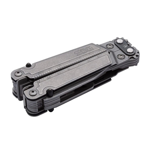 PowerAccess Assist Full Sized Daily Use Multi Tool in stone wash metal, showing closed compact form, one-handed opening feature visible.