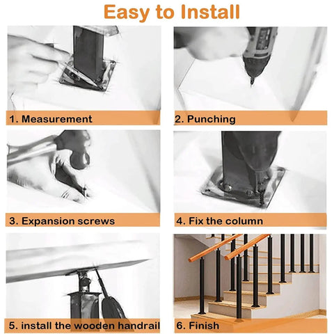 Badass Black Square Iron Stair Railing Spindles 10 Piece Set Side Mount Deck Banister Posts With Adjustable Bracket installation steps.