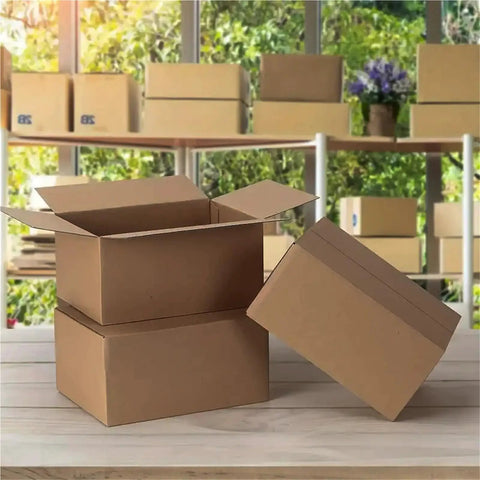 Brown Corrugated Cardboard Mailer Box With Lids For Small Items 5.7x3.3x4.1in Single Wall 32 Lb Per Sq In Eco Friendly Moving Supplies