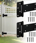 5 Inch Heavy Duty Gate Hinges 260 Lbs Capacity Black 4 Pack For Wooden Fences And Barn Doors With Screws Included