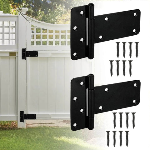 5 Inch Heavy Duty Gate Hinges 260 Lbs Capacity Black 4 Pack For Wooden Fences And Barn Doors With Screws Included