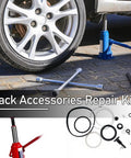Score This Dope 17 Piece Bottle Jack Repair Kit For 3 Ton Hydraulic Vertical Lift With Ram Piston Pump Seals O Rings Gaskets And Bleed Screw For A Slick Straightforward Rebuild on a car wheel.