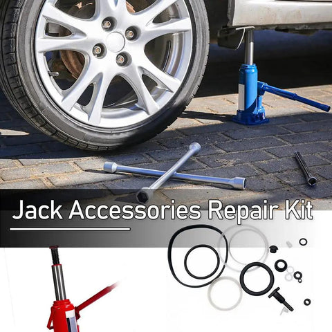 Score This Dope 17 Piece Bottle Jack Repair Kit For 3 Ton Hydraulic Vertical Lift With Ram Piston Pump Seals O Rings Gaskets And Bleed Screw For A Slick Straightforward Rebuild on a car wheel.