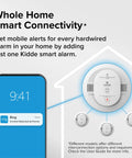 Smart Smoke And CO Detector With Ring App Alerts Hardwired With AA Battery Backup Ring Compatible Real Time Notifs 25 Percent Faster Smoke Detection No Subscription Needed Home Safety Tech on wall