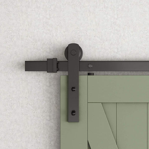Sliding Barn Door Hangers I Shape Black 2 Pack For 170 Lb Doors Heavy Duty Fits 1 3 8 Inch To 1 3 4 Inch Panels Solid Steel Construction